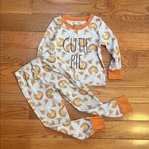 Rae Dunn Kids Pajama Set - Orange and White